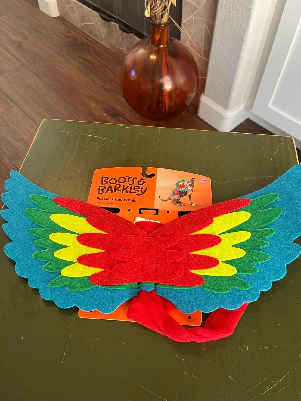 Boots & Barkley Teal, Red, Yellow, Green Parrot Pet Wings